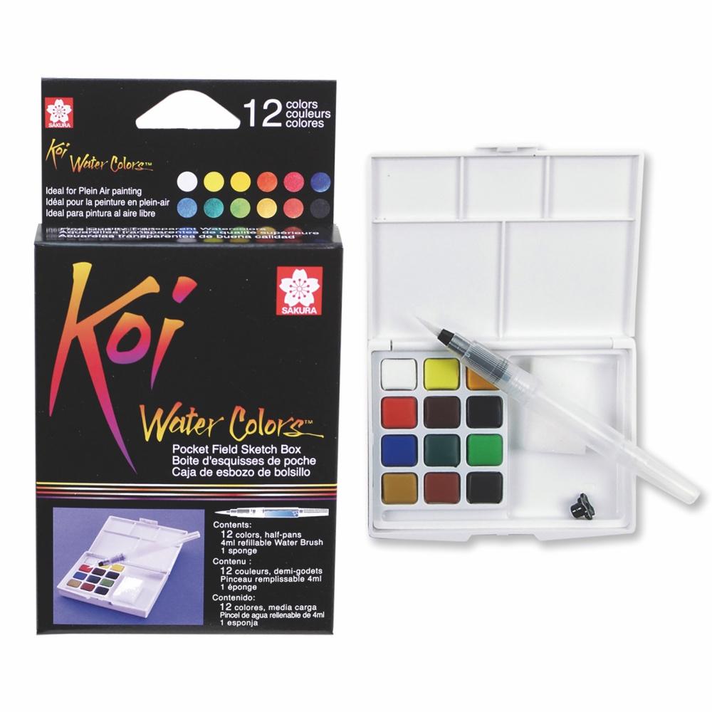 Sakura Koi Watercolour Pocket Field Sketch Box 12 colors