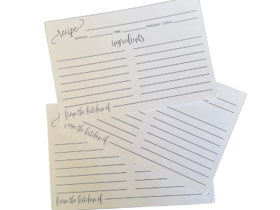 Recipe Cards x 3